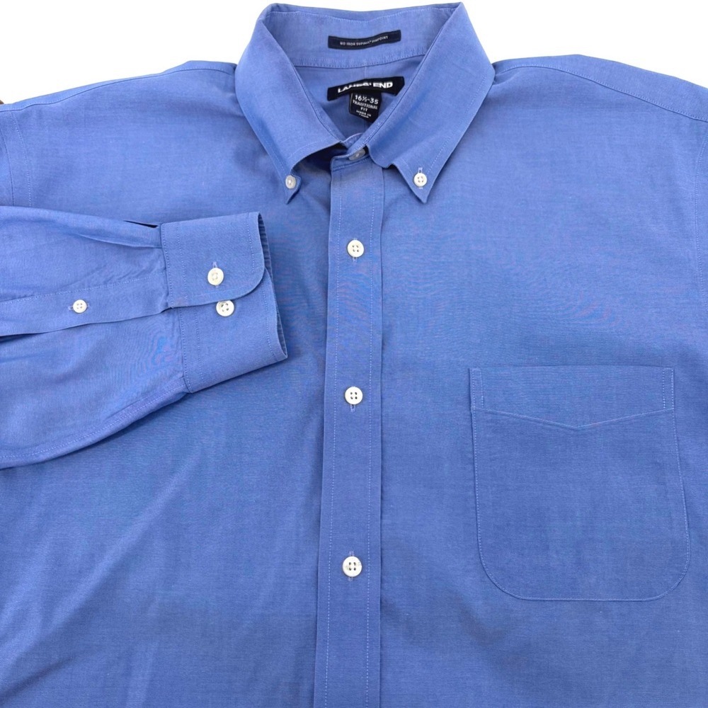 Supima Cotton Mens Blue Long Sleeve Button Down Shirt Regular Fit Size XL